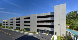 Exterior of Anthem parking garage