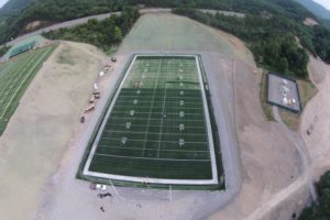 aerial view of football field