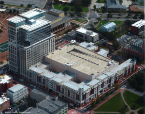 Wells Fargo center aerial view