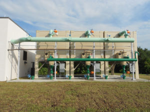 Exterior cooling towers on Valencia College Osceola Campus Building 4 & CEP