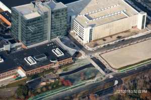 Bird's eye view of Dollar Tree Headquarters and Parking Garage