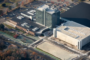 Bird's eye view of Dollar Tree Headquarters and Parking Garage