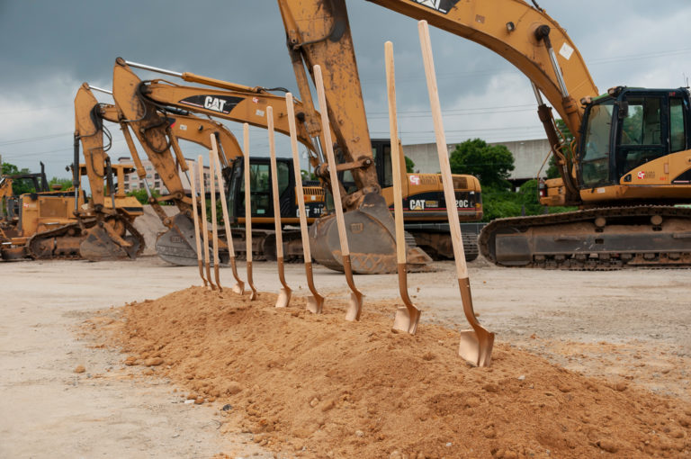 Shovels in dirt