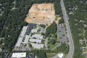 West Millbrook Middle School aerial view of construction management process